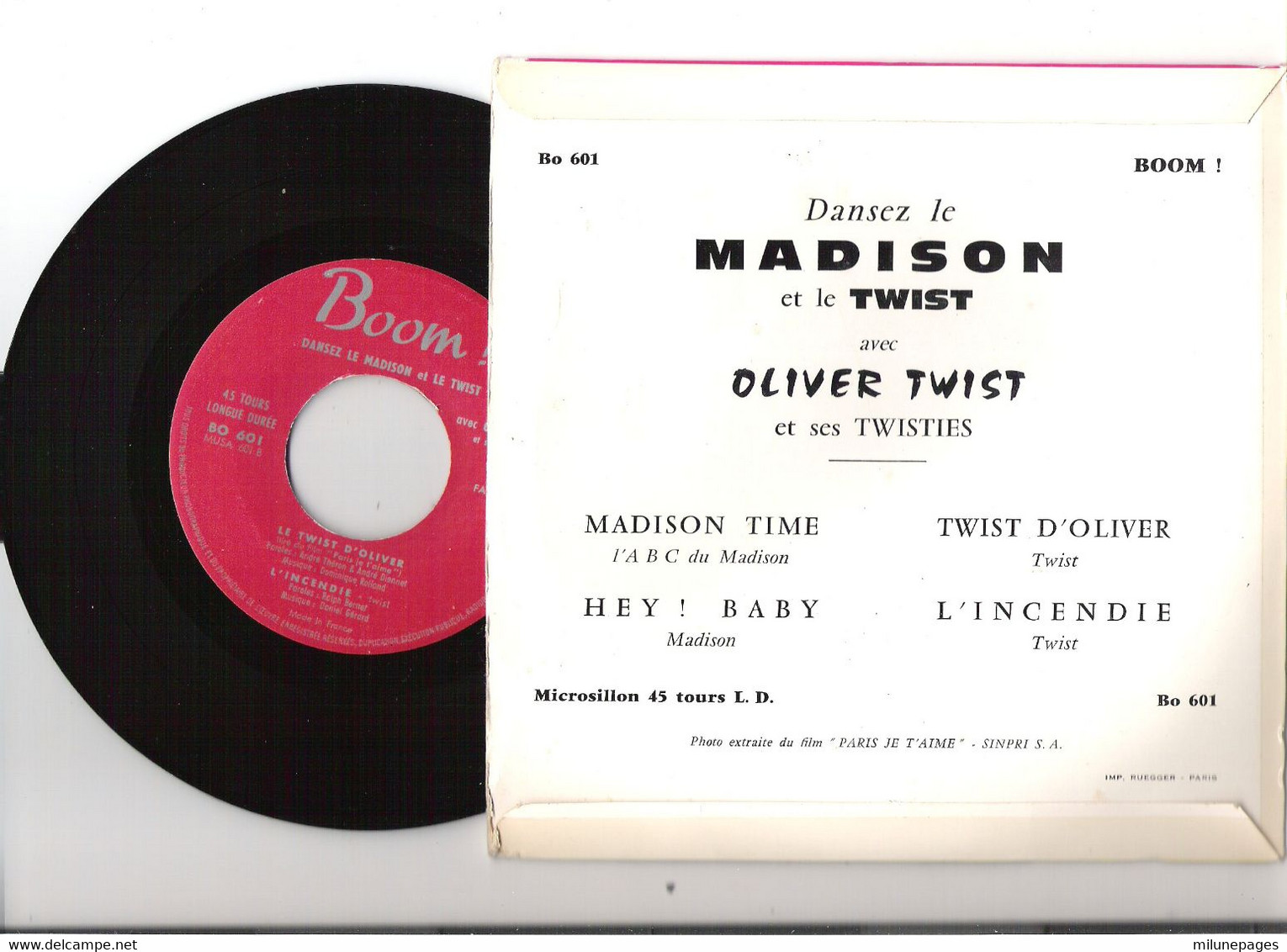 Vinyle 45T EP 4 Titres Dansez Le Madison Avec Oliver Twist Et Les Twisties Madison Tilme Boom 601 1962 - Collector's Editions