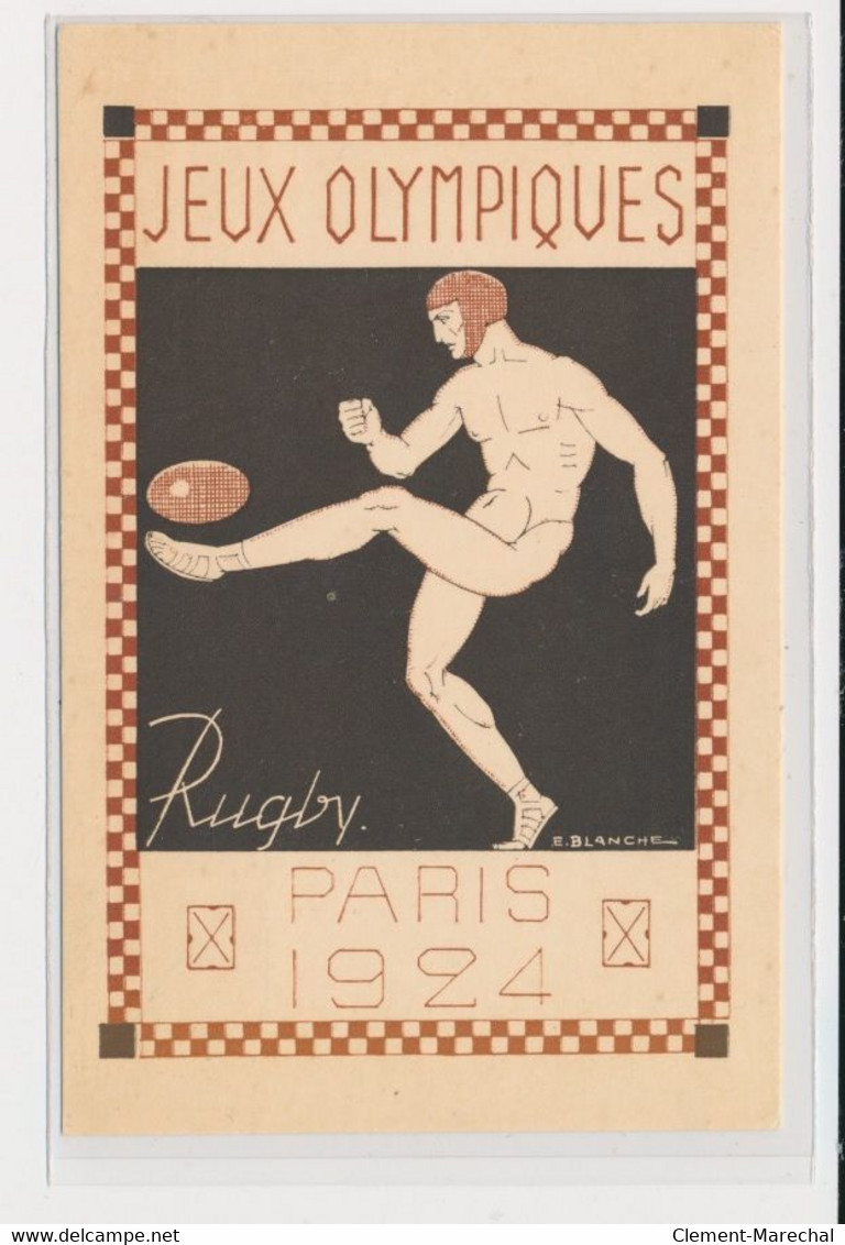 SPORTS : JEUX OLYMPIQUES PARIS 1924 - Illustrée Par Blanche "le Rugby" - (entier Postal Pasteur) - Très Bon état - Olympic Games