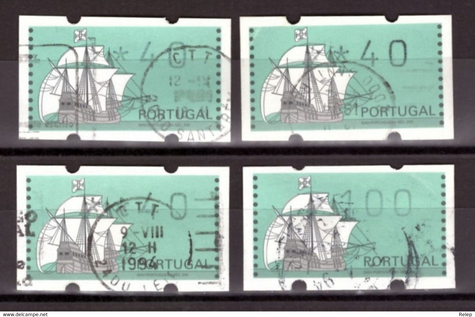 Portugal - 1993   Etiquetas  Nau Portuguesa Sec. XVI ( Máquinas Distribuidoras ) - Gebruikt