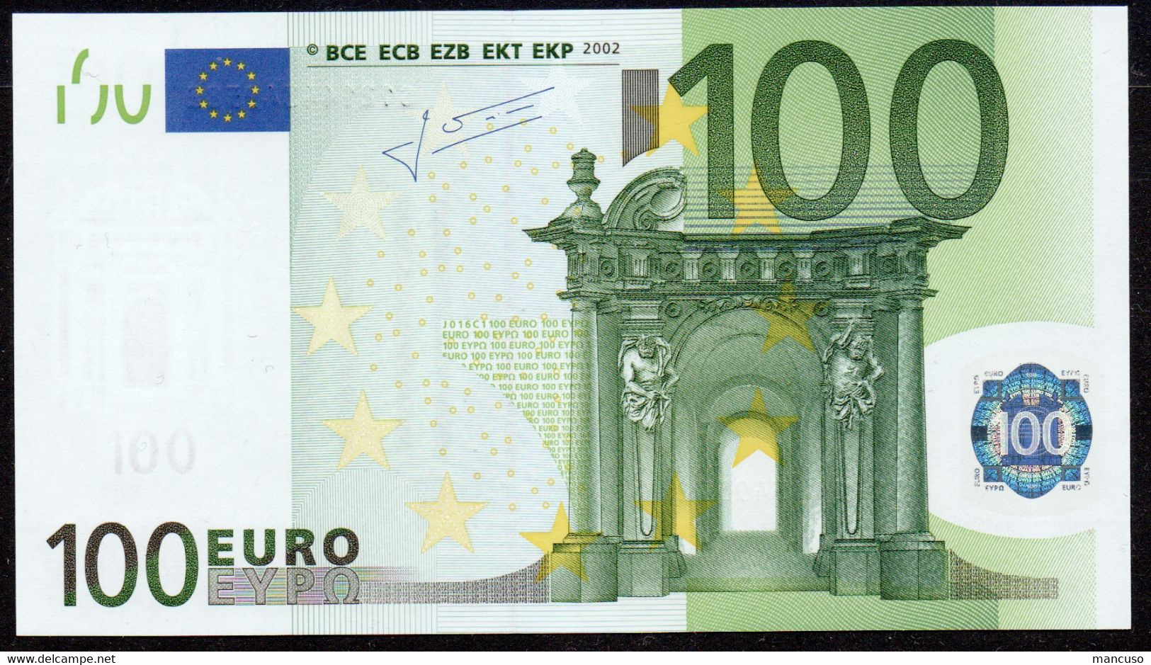 S  ITALIA  100 EURO  J016  TRICHET  FDS/UNC/NEUF - 100 Euro