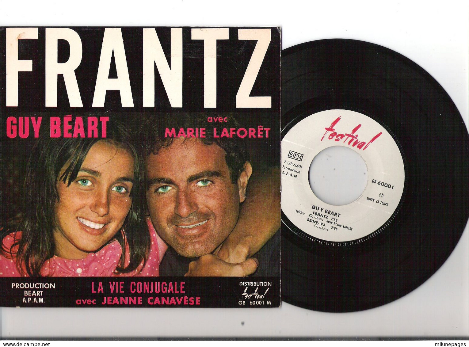 Vinyle 45T EP 4 Titres Guy Béart Marie Laforêt Jeanne Canavèse Frantz Festival GB 60001M Avec Languette - Disco, Pop