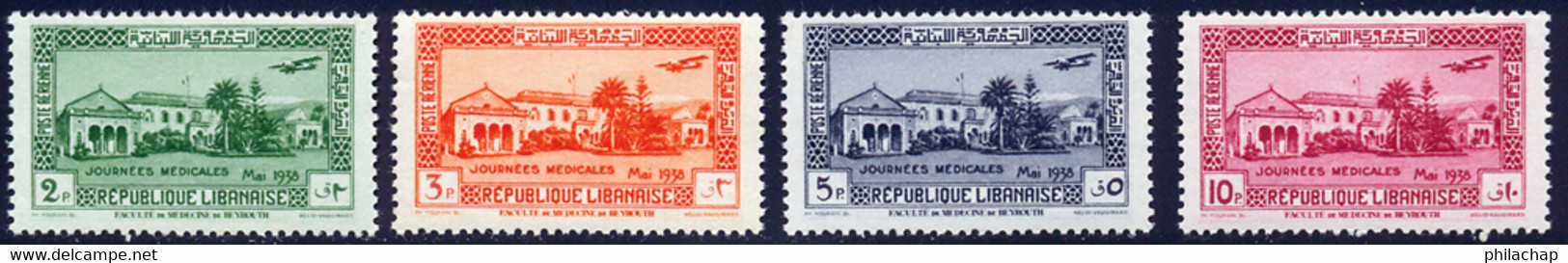 Grand Liban PA 1938 Yvert 75 / 78 ** TB Bord De Feuille - Airmail