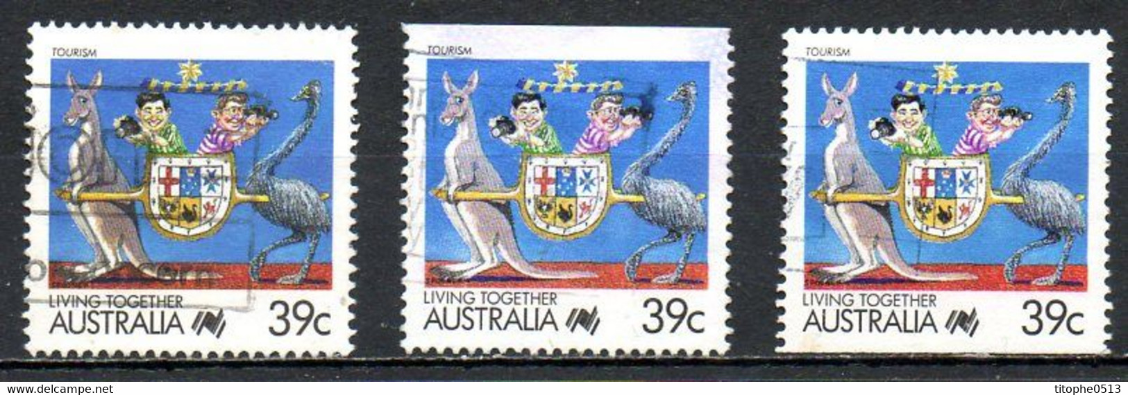 AUSTRALIE. N°1098 + N°1098a Oblitérés De 1988. Emeu/Kangourou. - Ostriches