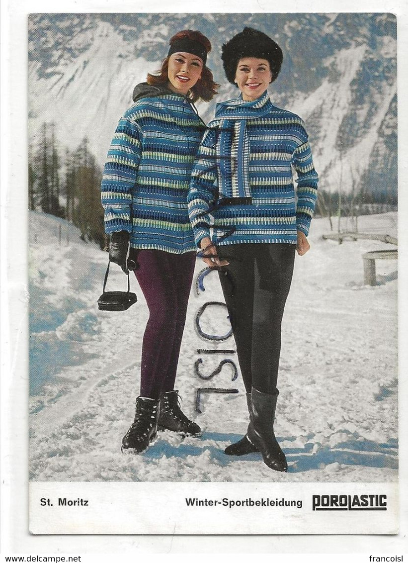 Publicité Pour "POROLASTIC". Olympia - Mode. Saint Moritz. Jeunes Femmes - Advertising