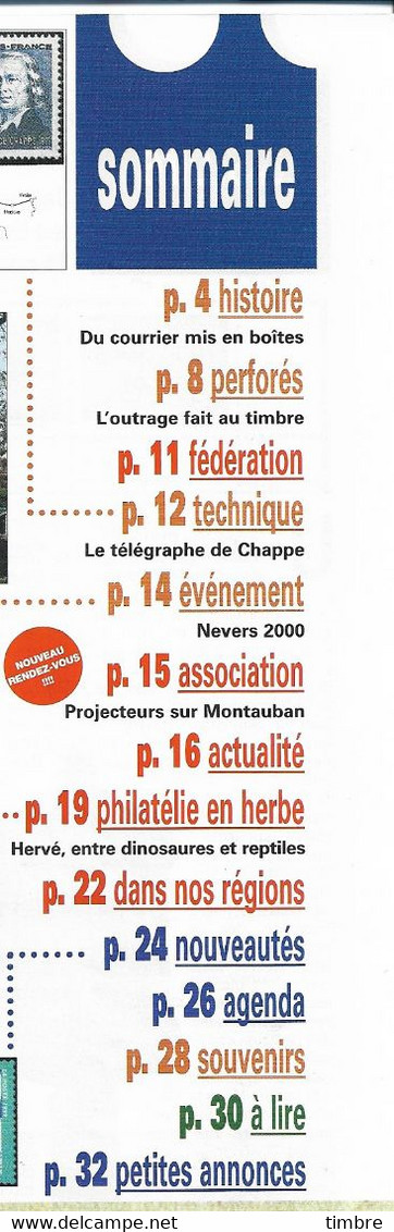 La Philatélie Française 543 De Décembre 1999 Article Sur Perforés - Enteros Postales