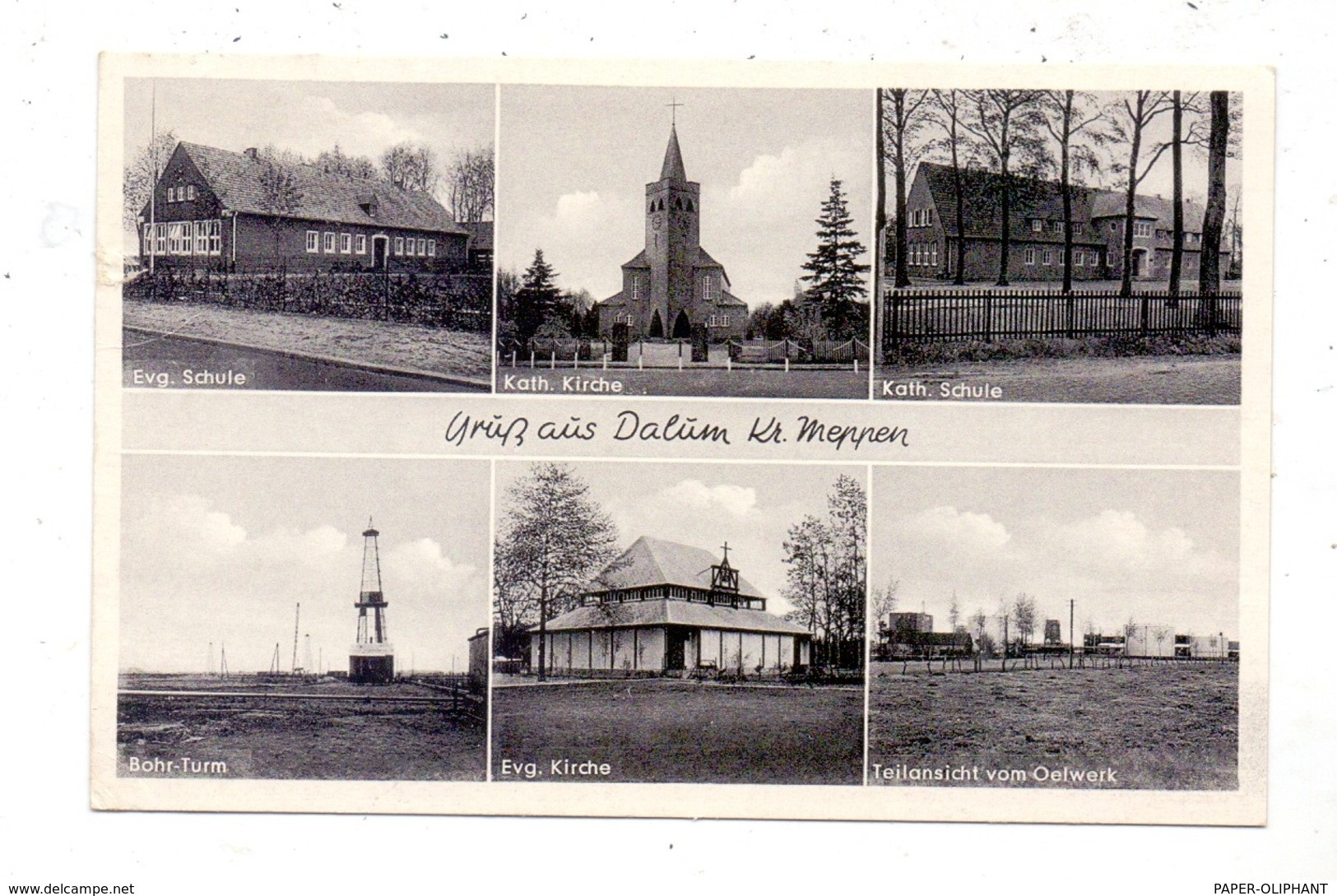 4478 GEESTE - DALUM, Oelwerk, Bohr-Turm, Kirchen, Schulen, Kl. Einriss - Meppen