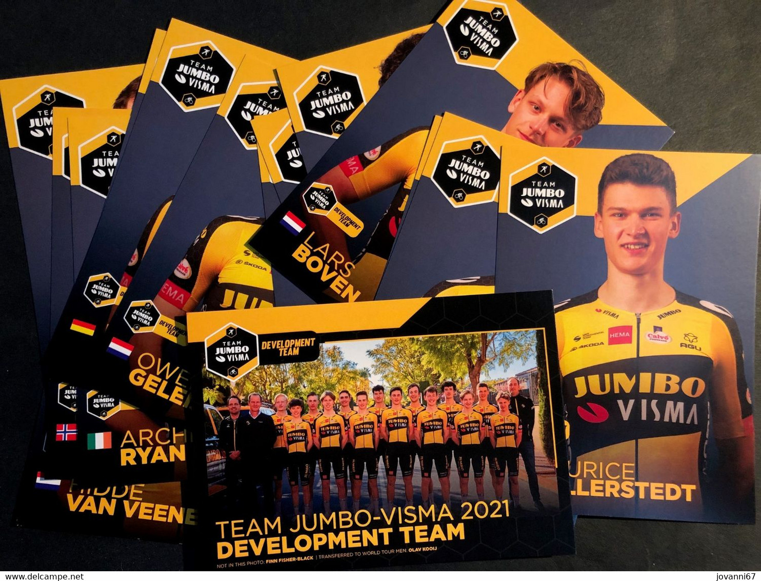 Jumbo Visma  - Development Team 2021  - Set 15 Cartes / Cards - Cyclists - Cyclisme - Ciclismo -wielrennen - Ciclismo