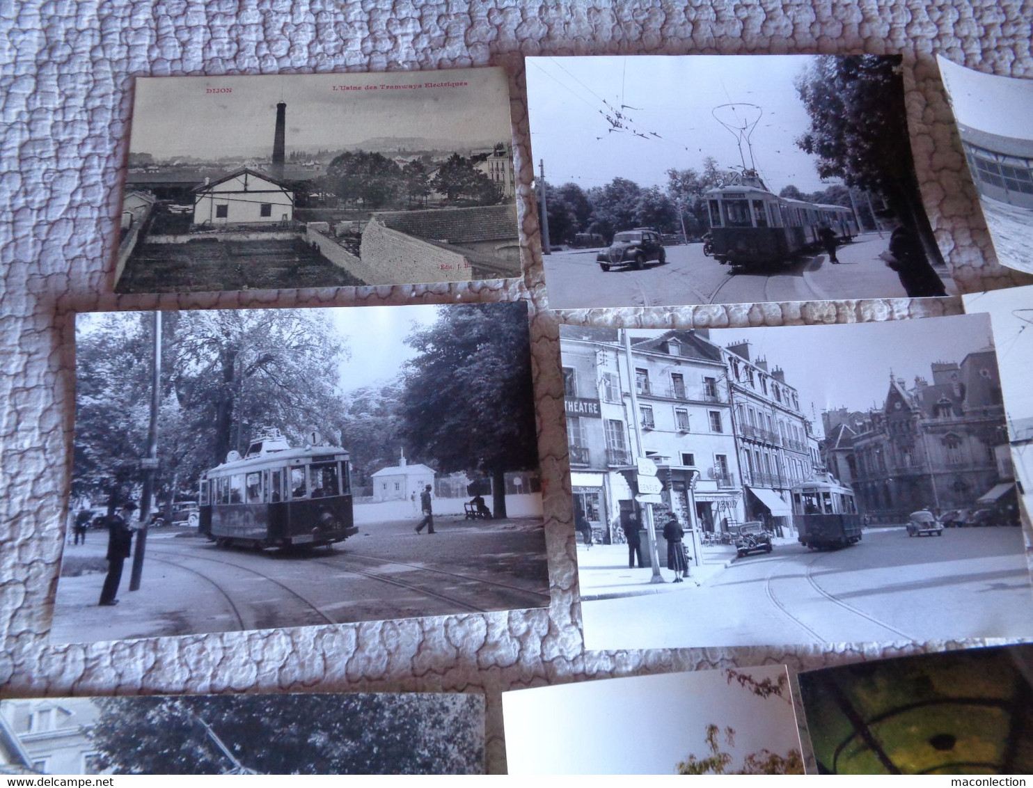 Lot Dijon CPA Usine De Tramway Photos De Rames En Ville , Sauvetage D'une Voiture En 1962 - Dijon