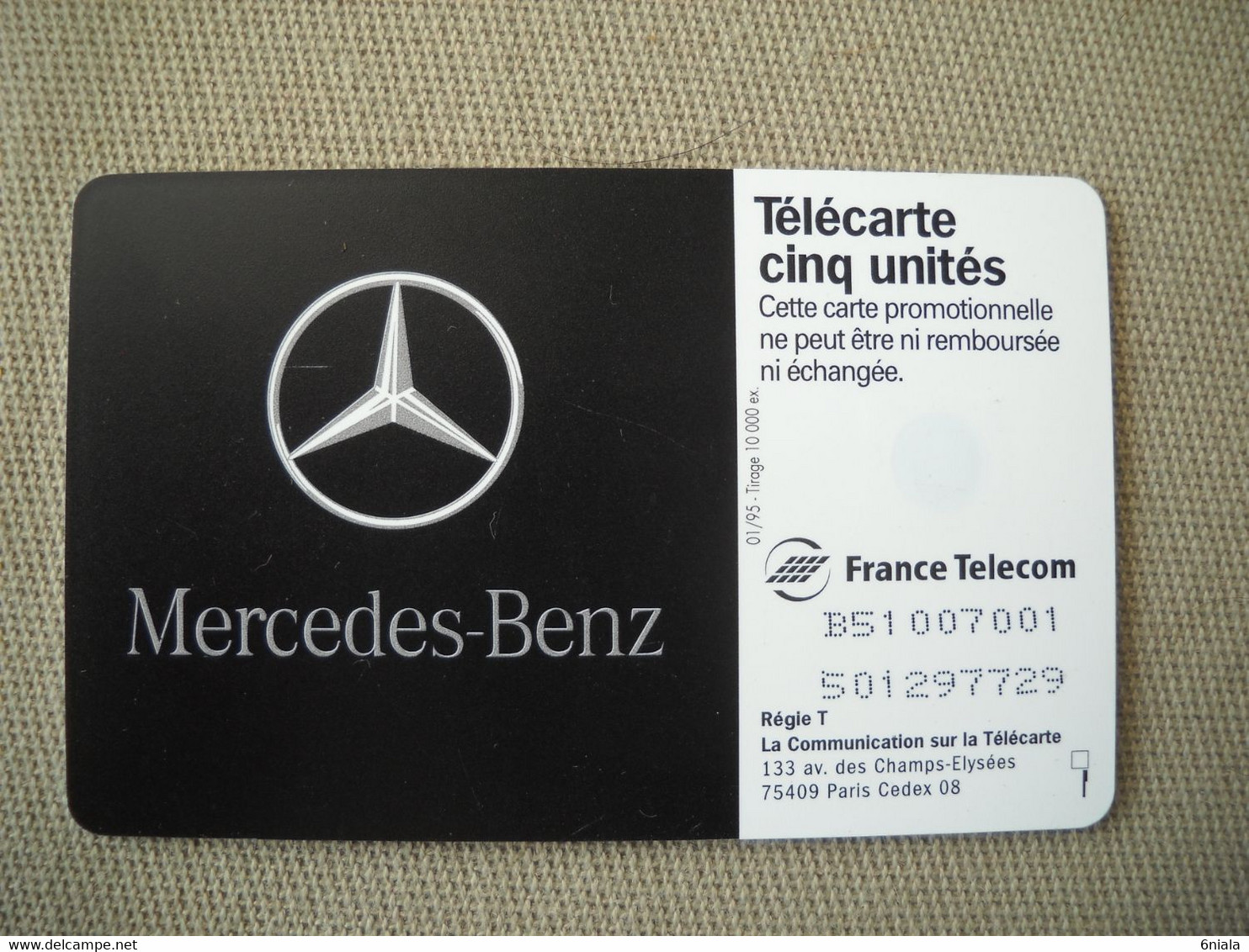 6834 Télécarte Musée MERCEDES BENZ  (scans Recto Verso) 5U 10 000 Ex 01/95  Carte Téléphone - 5 Unidades