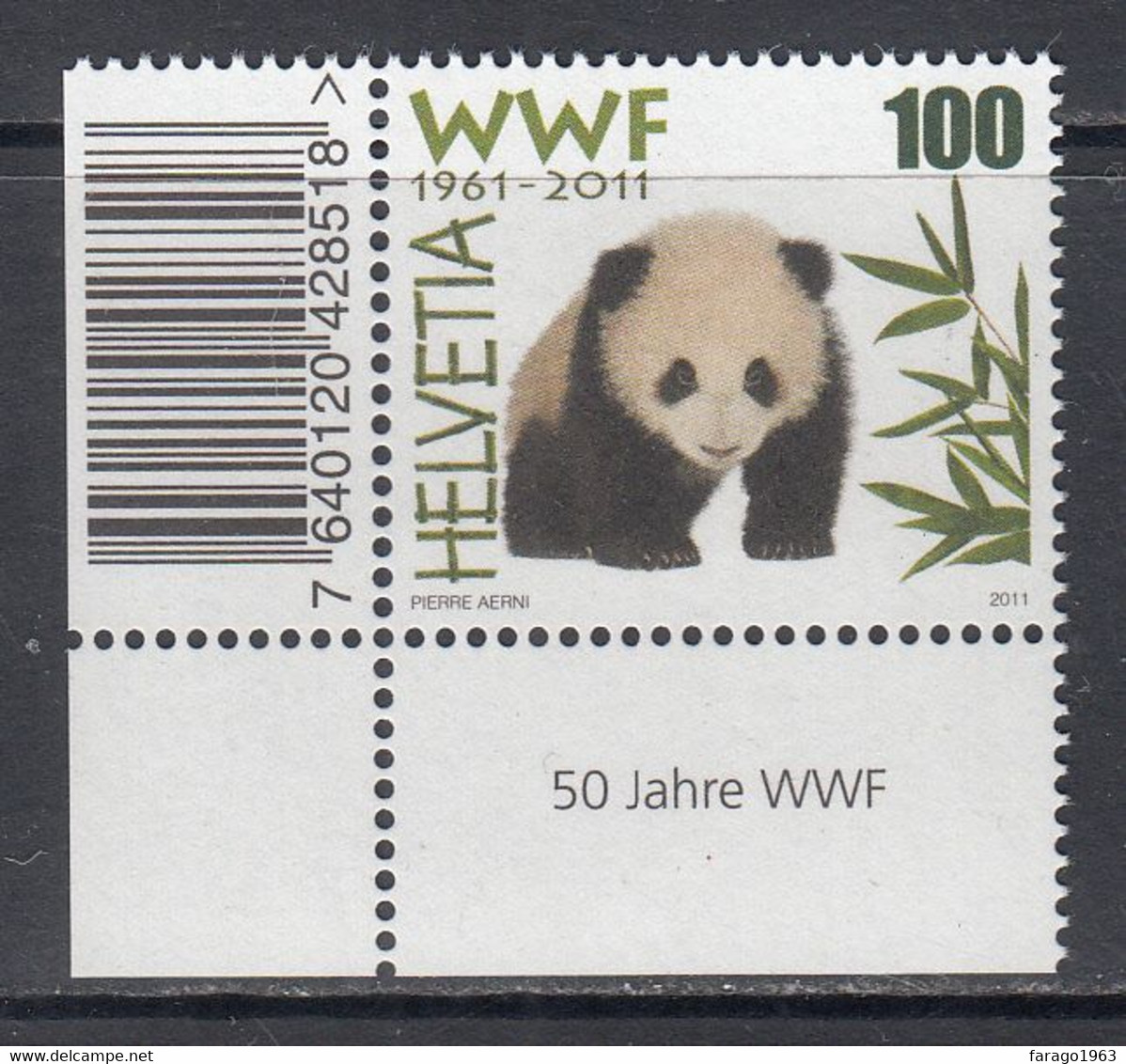 2011 Switzerland WWF Panda Bear  Complete Set Of 1 MNH @ BELOW FACE VALUE - Ungebraucht