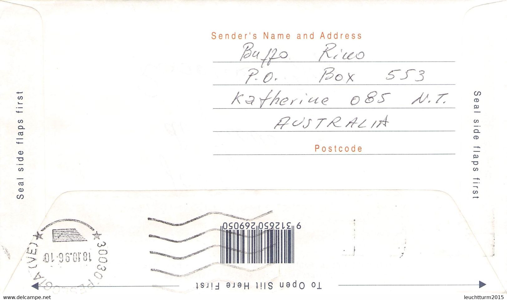 AUSTRALIA - AEROGRAMME 1996 KATHERINE > VENICE/IT /QD 149 - Aerogramas