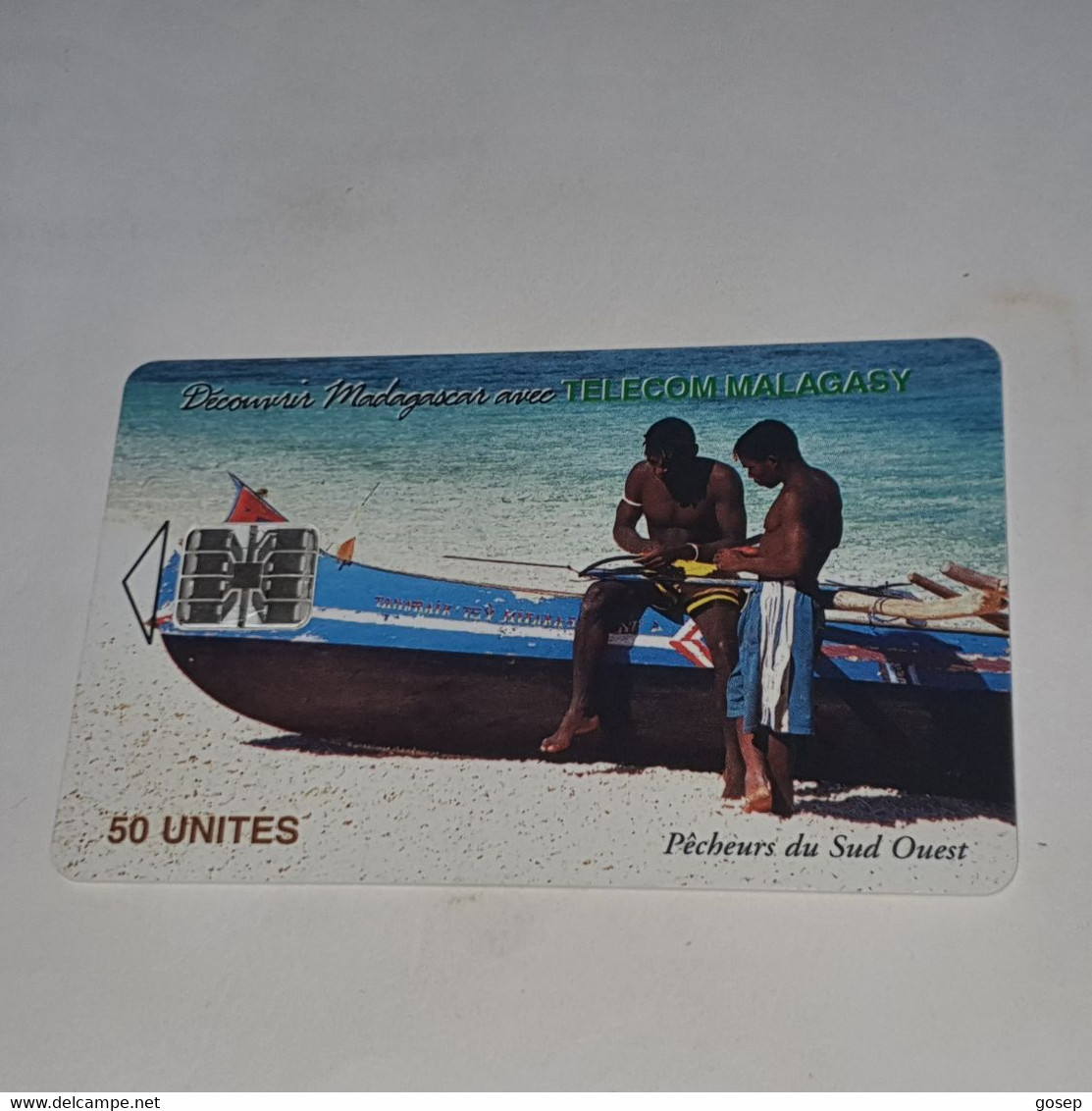 Madagascar-(MDG-27a)-fisherman-(9)-(50units)-(C0A042414---06898556)-used Card+1card Prepiad - Madagascar