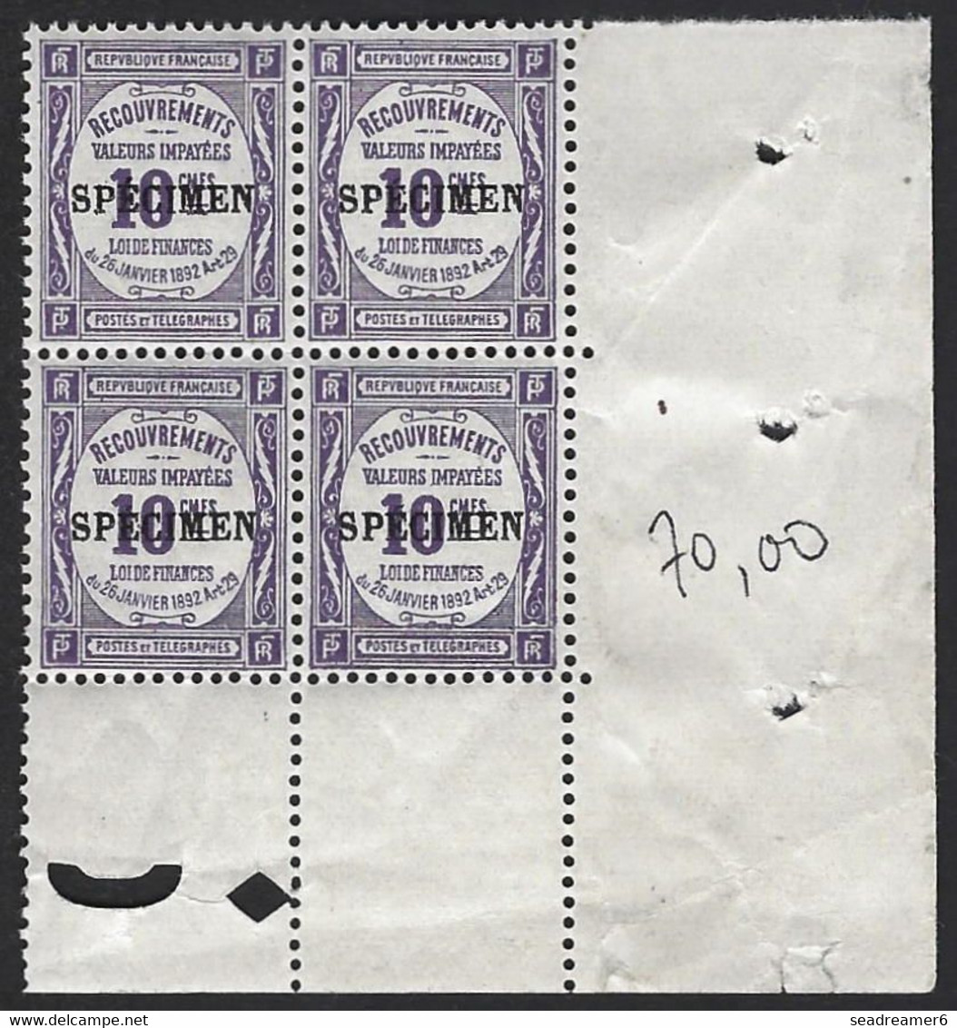 FRANCE Cours D'instructions N°44 CI 2 Spécimen Bloc De 4 Cdfeuille Fraicheur Postale Signé Calves - Specimen