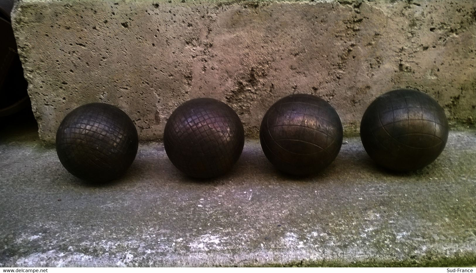 Sacoche Cuir Avec Quatre Boules Lyonnaise - Bowls - Pétanque