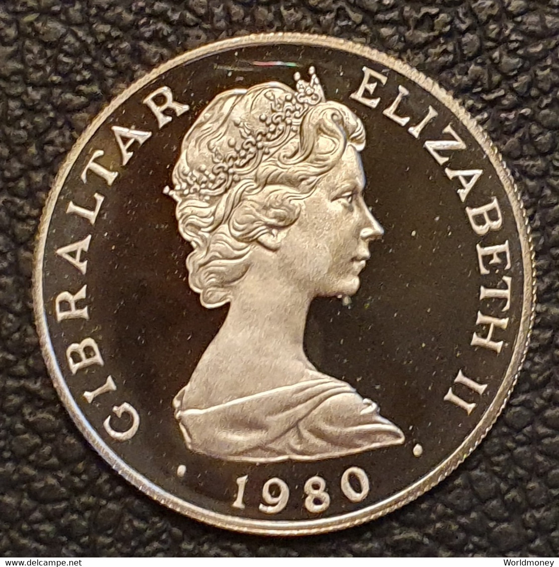 Gibraltar 1 Crown 1980 (PROOF) "80th Birthday Of Queen Mother"  Silver - Gibraltar
