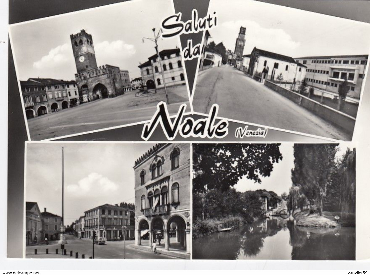 NOALE-VENEZIA-SALUTI DA..4 VEDUTINE-CARTOLINA VERA FOTOGRAFIA-NON VIAGGIATA-1950-1958 - Venezia