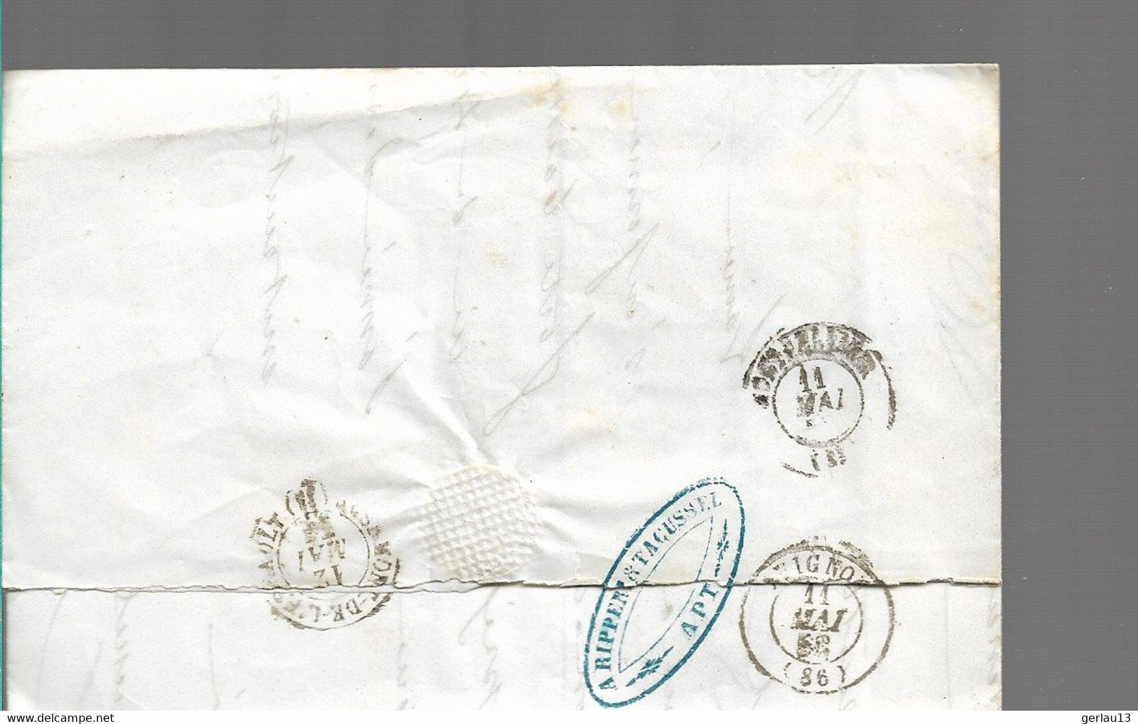 LETTRE CLASSIQUE  AFFRANCHIE AVEC BLEU     SCANS RECTO ET VERSO - 1849-1876: Période Classique