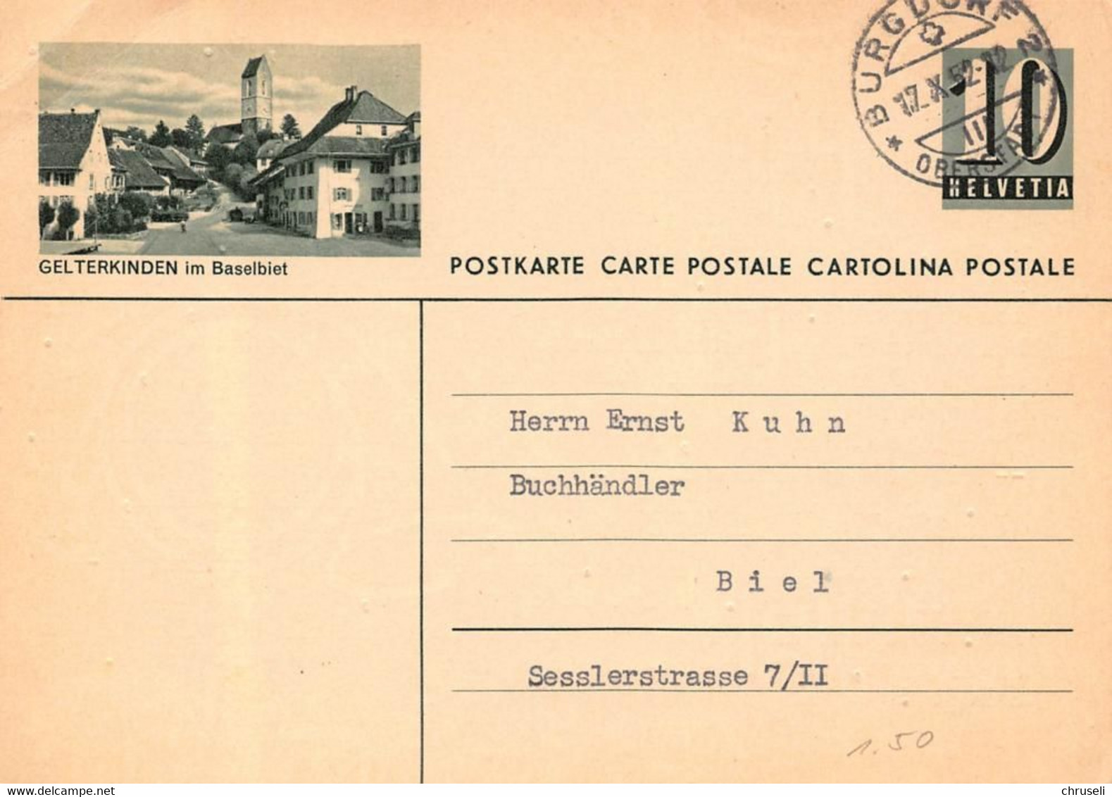 Ganzsachen Bildpostkarte  Gelterkinden - Gelterkinden