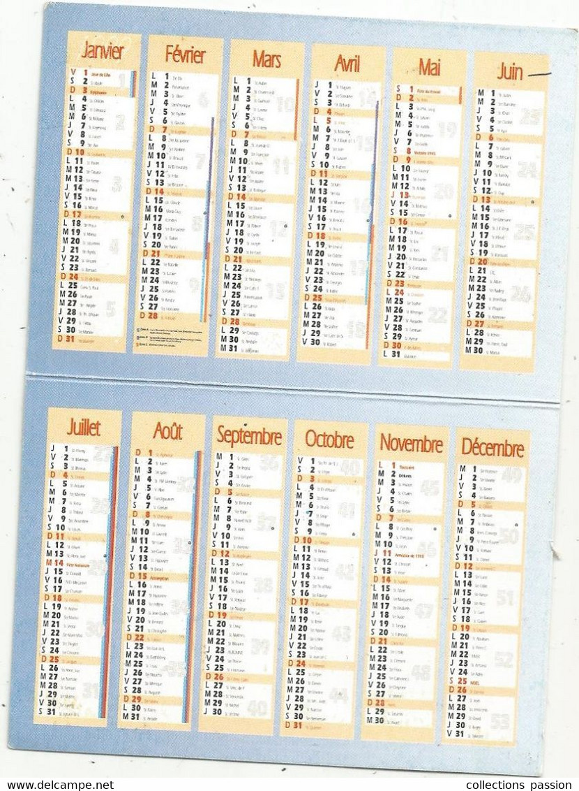 Calendrier ,4 Pages , 1999 , La CGT , Syndicat , Montreuil , 93 ,  ,2 Scans - Petit Format : 1991-00