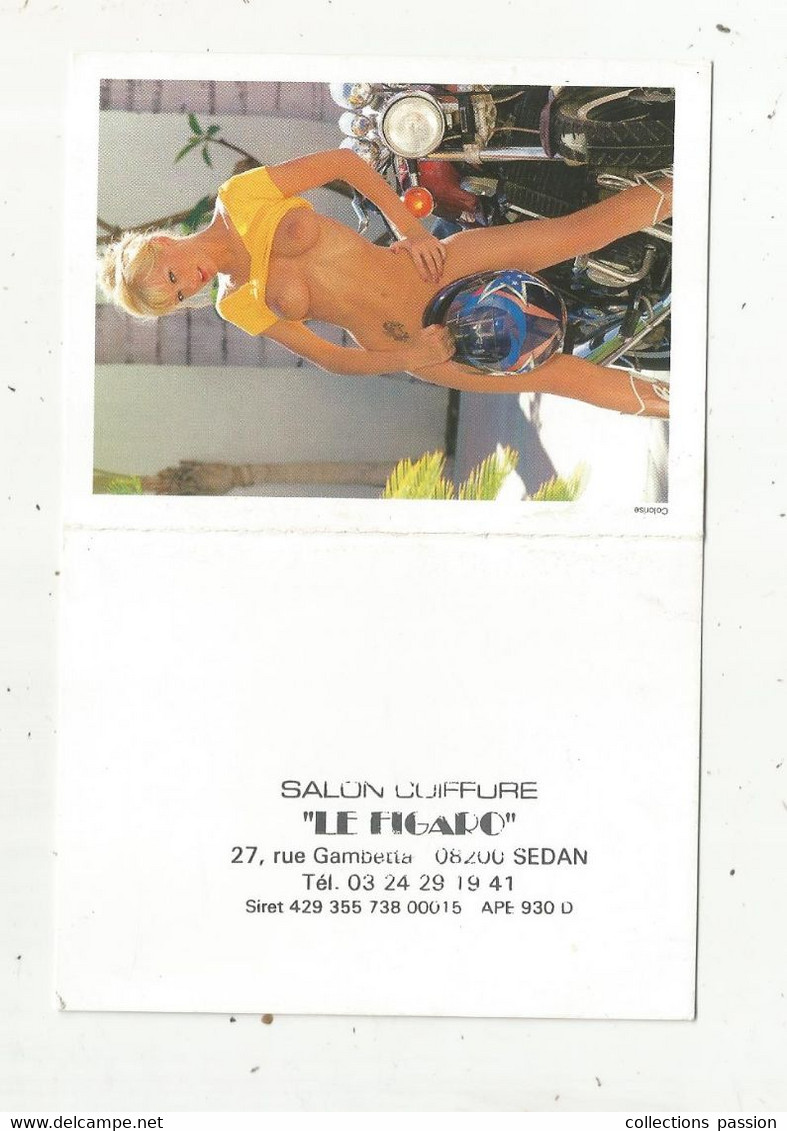 Calendrier ,4 Pages , 2007 , Salon De Coiffure LE FIGARO , 08 , SEDAN   , 3 Scans ,pin Up , Moto - Petit Format : 2001-...