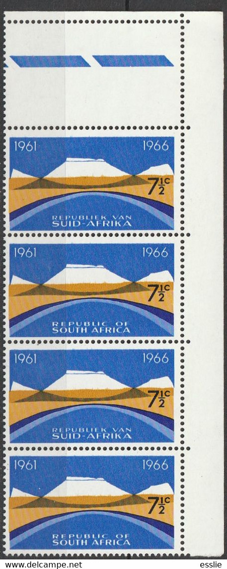 South Africa RSA - 1966 - 5th Anniversary Of The Republic - Mountain Landscape - Unused Stamps