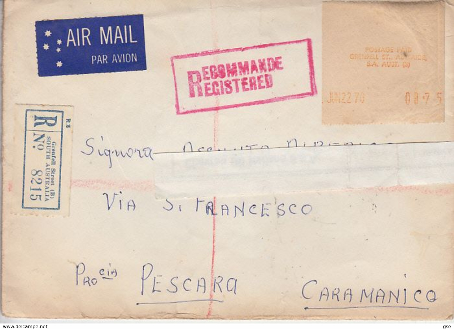 AUSTRALIA  1970 - REGISTEREED -  Air Mail  -.- - Otros & Sin Clasificación