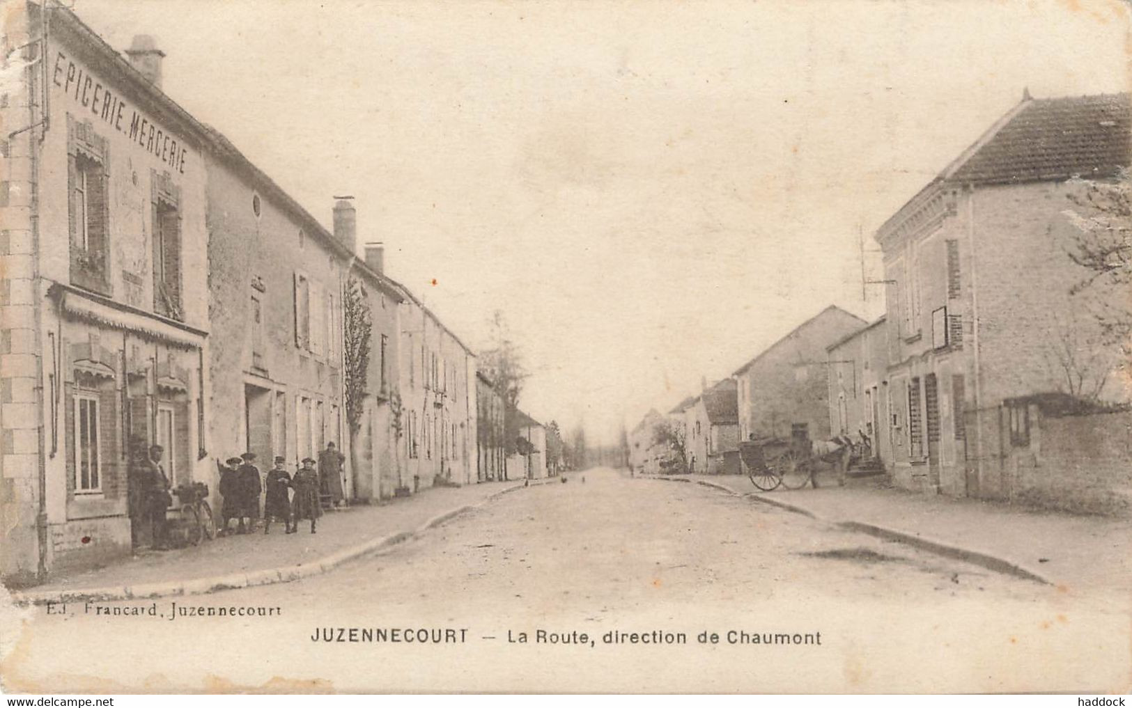 JUZENNECOURT : LA ROUTE DIRECTION DE CHAUMONT - Juzennecourt