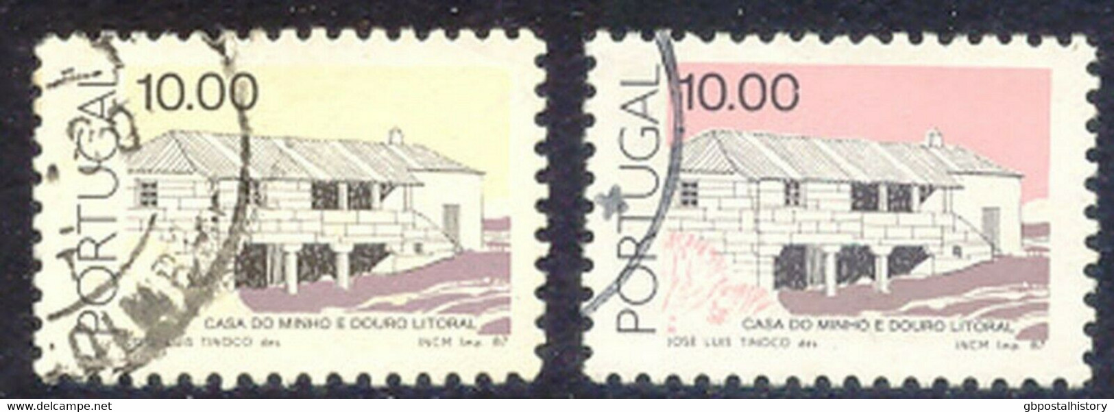 PORTUGAL 1987 10.00 (E.) Landhaus Minho Und Douro Litoral Gest. MISSING COLOUR - Oblitérés