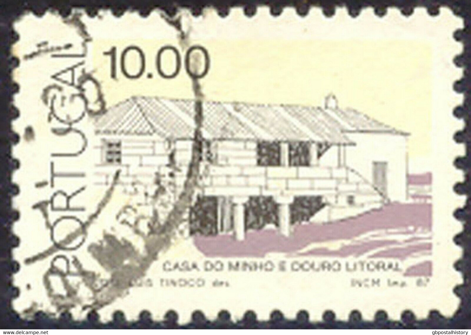 PORTUGAL 1987 10.00 (E.) Landhaus Minho Und Douro Litoral Gest. MISSING COLOUR - Used Stamps