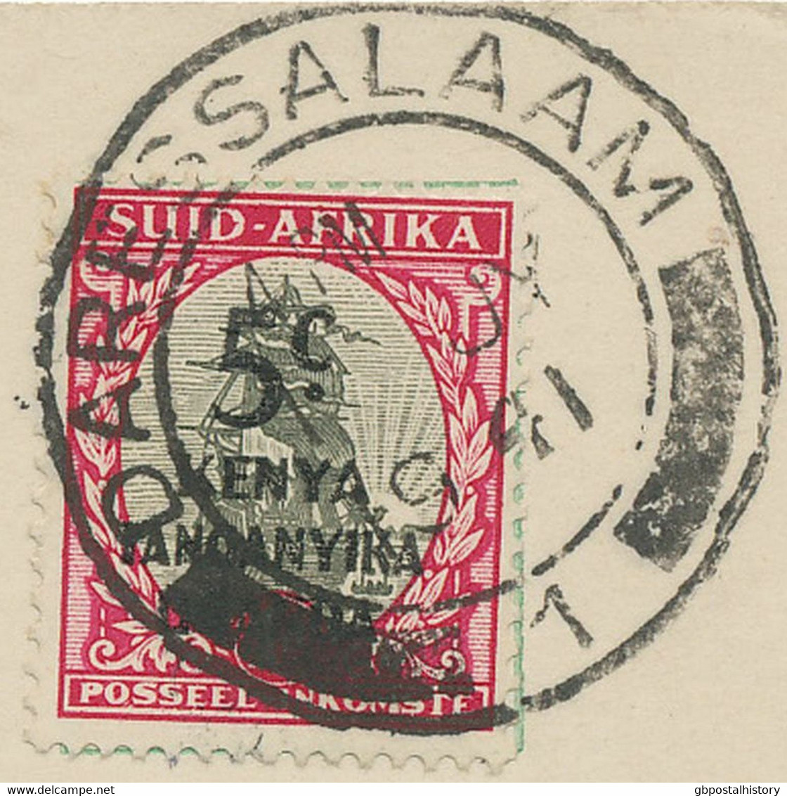 OSTAFRIKANISCHE GEMEINSCHAFT 1941 AH-Ausg. 5 C. A. 1 P Segelschiff Südafrika FDC - East Africa & Uganda Protectorates