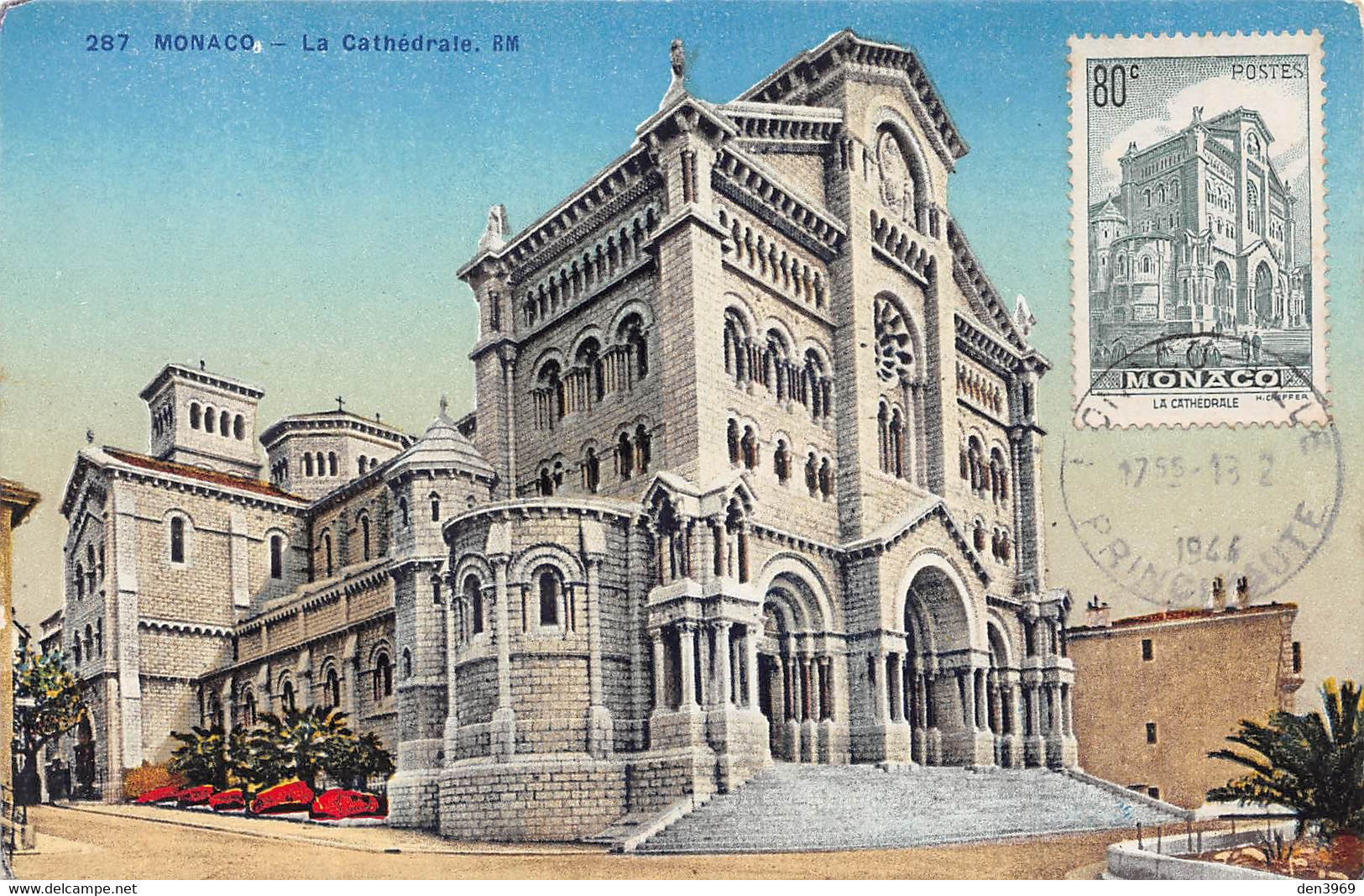 MONACO - La Cathédrale - Philatélie Timbre + Cachet 1944 - Kathedrale Notre-Dame-Immaculée