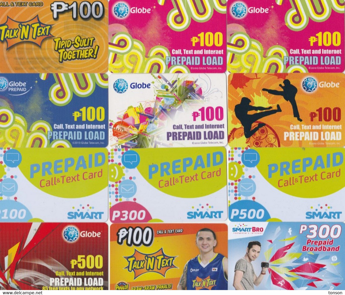 Philippines, 12 Prepaid Cards, Lot 1.4, 2 Scans.   Please Read - Philippinen