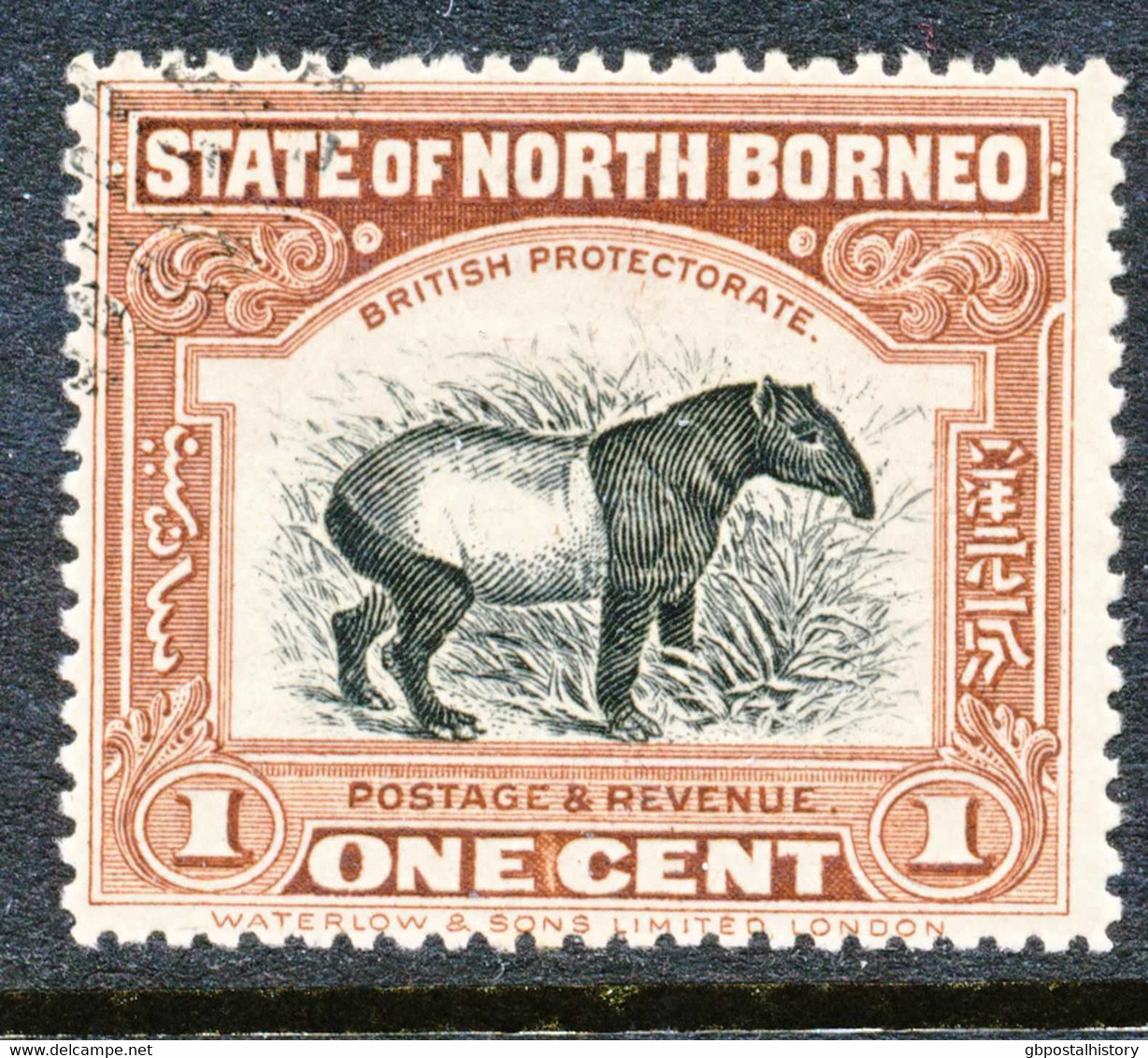 NORTH BORNEO 1909 Malayan Tapir Both Colours VFU TWO RARE VARIETIES RR!! - North Borneo (...-1963)