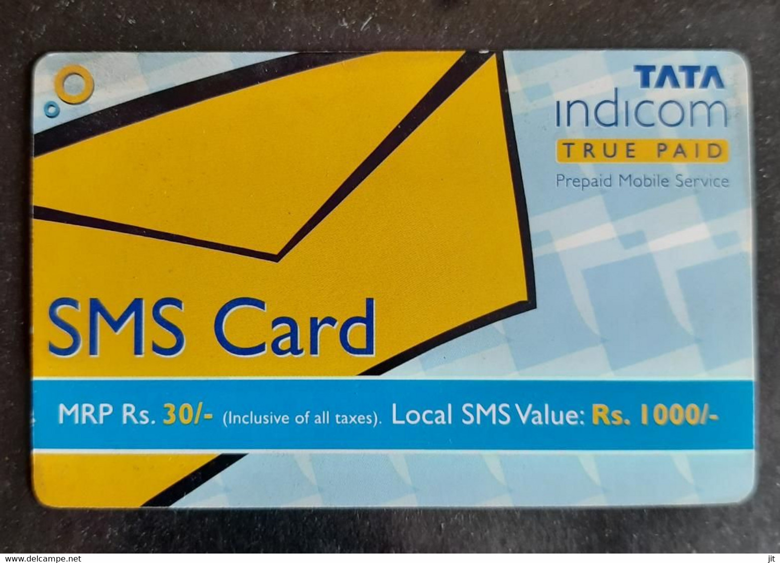 158.INDIA USED PHONE CARD TATA INDICOM, SMS CARD   . - Inde