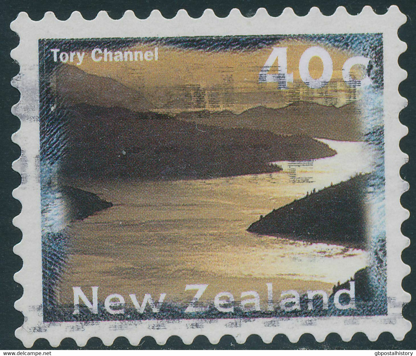 NEUSEELAND 1996 40C Tory Channel Gest. ABART: Fehlende Text "MARLBOROUCH SOUNDS" - Errors, Freaks & Oddities (EFO)