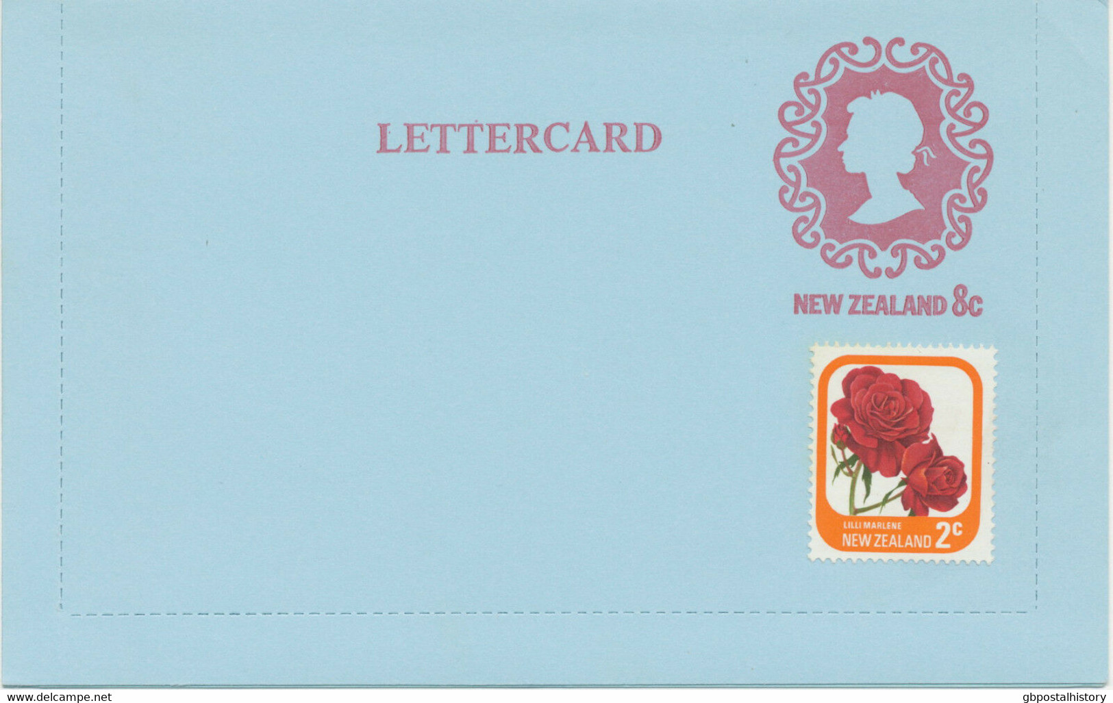 NEW ZEALAND Queen Elizabeth Unmounted Mint Letter Card 8 C Uprated W. 2 C Roses - Postwaardestukken