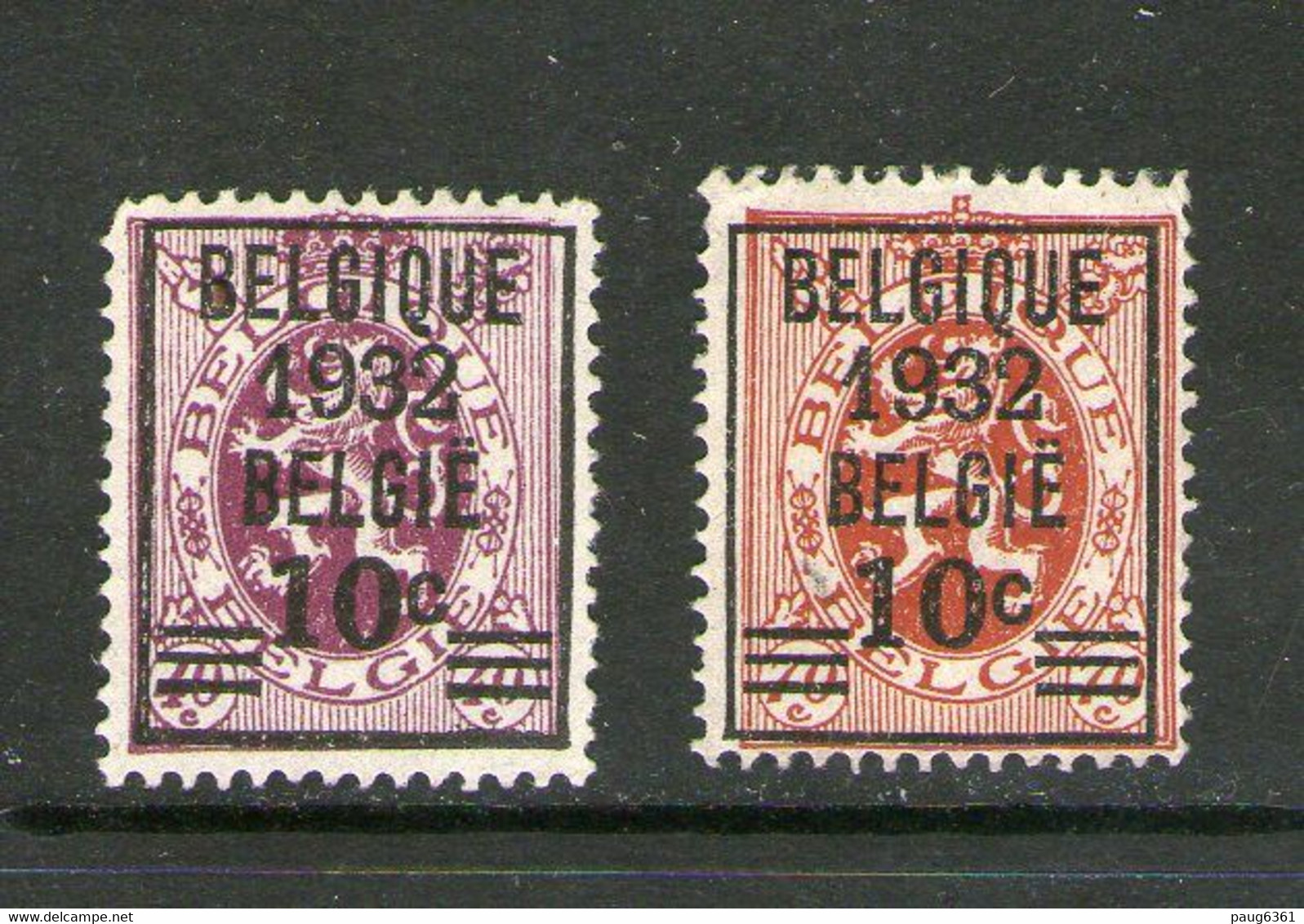 BELGIQUE 1932 YVERT N°333/34 NEUF MH* - Typos 1929-37 (Heraldischer Löwe)