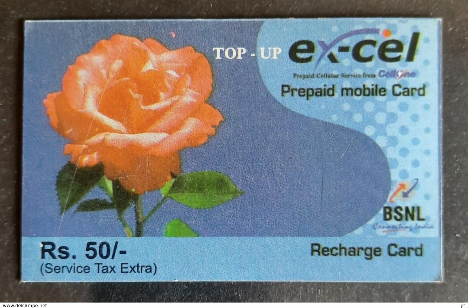 158.INDIA USED PHONE CARD , BSNL  MOBILE, TOP UP CARD, FLOWER, ROSE . - Indien