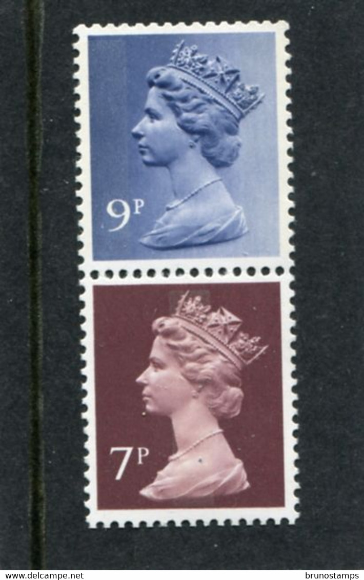 GREAT BRITAIN - 1976  MACHIN  7p CB + 9p 2B  PAIR EX BOOKLET  MINT NH - Machins