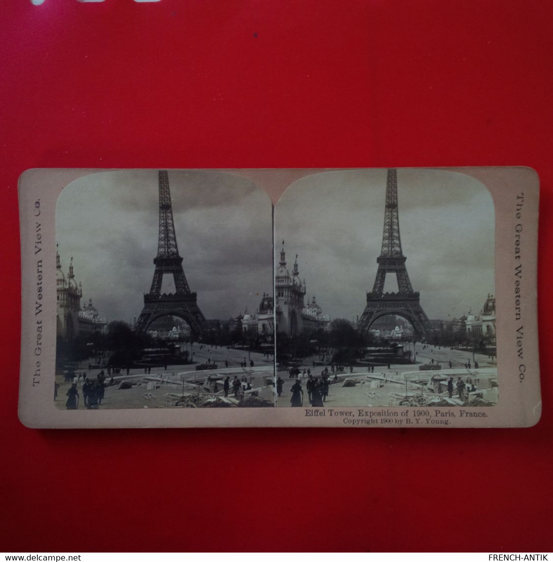 PHOTO STEREO LA TOUR EIFFEL EXPOSITION 1900 - Stereoscopic
