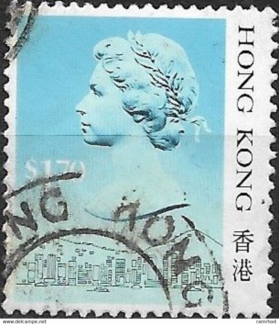 HONG KONG 1987 Queen Elizabeth & Central Victoria - $1.70 Multicoloured FU - Autres & Non Classés