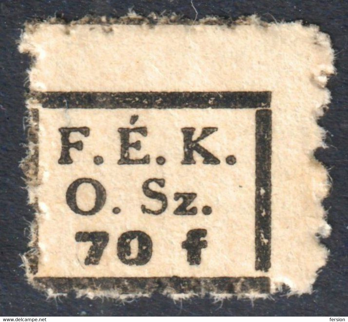 Union Association Earthworker Smallholder FÉKOSZ F.É.K.O.SZ.  Tax Charity Stamp 1940's Hungary LABEL CINDERELLA VIGNETTE - Dienstmarken