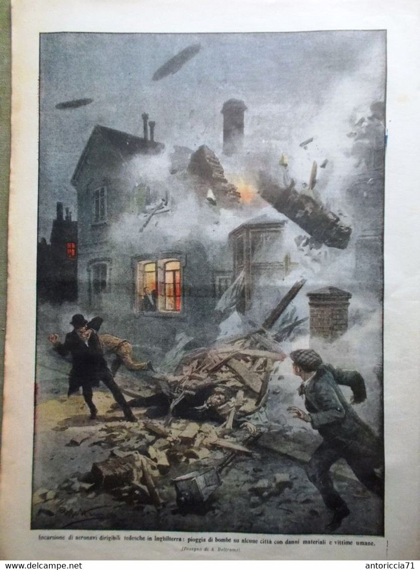 La Domenica Del Corriere 31 Gennaio 1915 WW1 Terremoto Marsica Porto Di Genova - Weltkrieg 1914-18