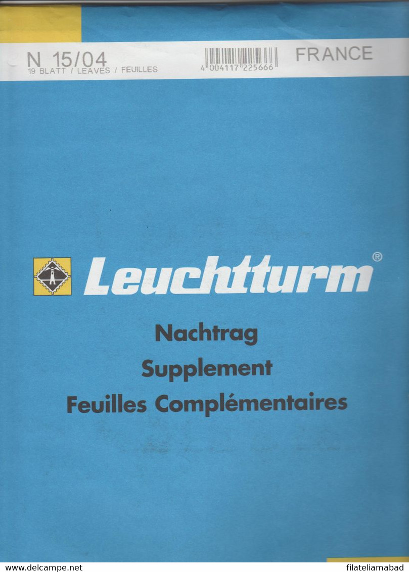 FRANCIA SUPLEMENTO LEUCHTTUR HOJAS CON ESTUCHES HAWID AÑO 2004 LIQUIDACIÓN.( E. S.G.F.) - 2000-2009