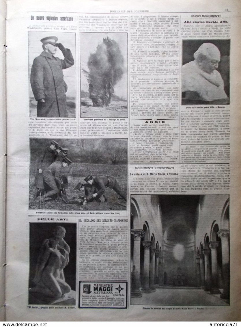 La Domenica Del Corriere 14 Febbraio 1915 WW1 Vosgi Sacile Russi Polonia Viterbo - Oorlog 1914-18