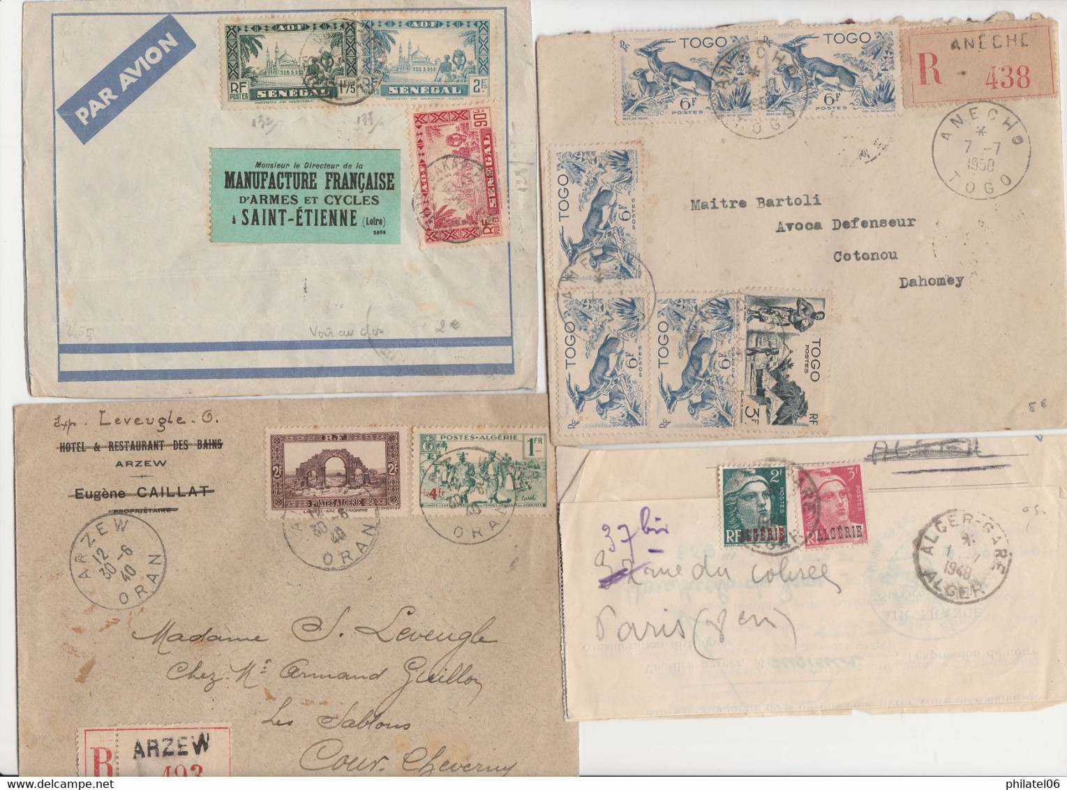 COLONIES FRANCAISES  4 LETTRES  A ETUDIER - Collections