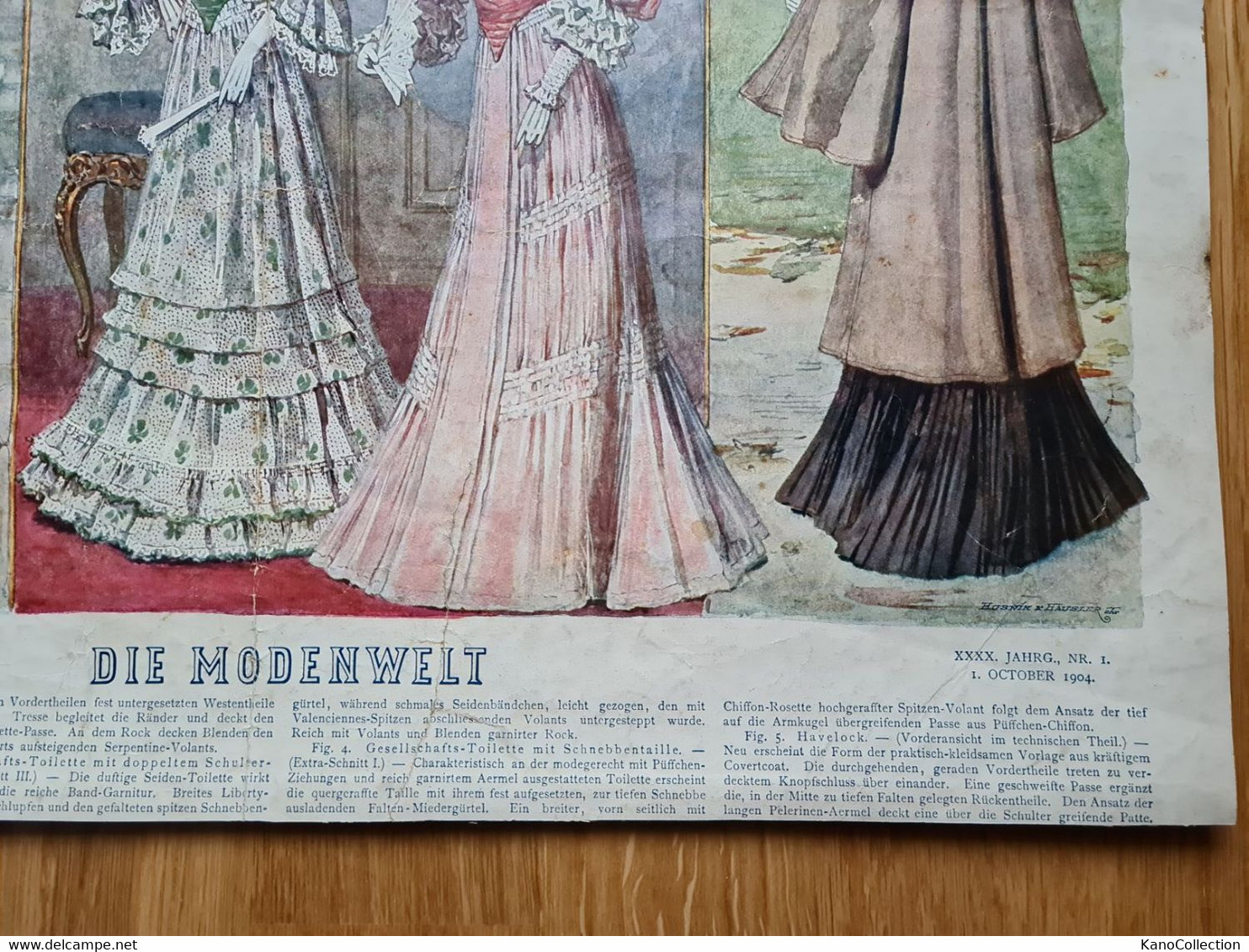 Die Modenwelt, Farb-Doppelseite Mit 5 Damen In Neuester Mode, XXXIX. Jahrgang, Nr. 1, 1. Oktober 1903 - Littérature