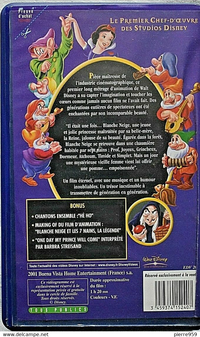 Blanche Neige Et Les Sept Nains - Walt Disney - VHS - Enfants & Famille