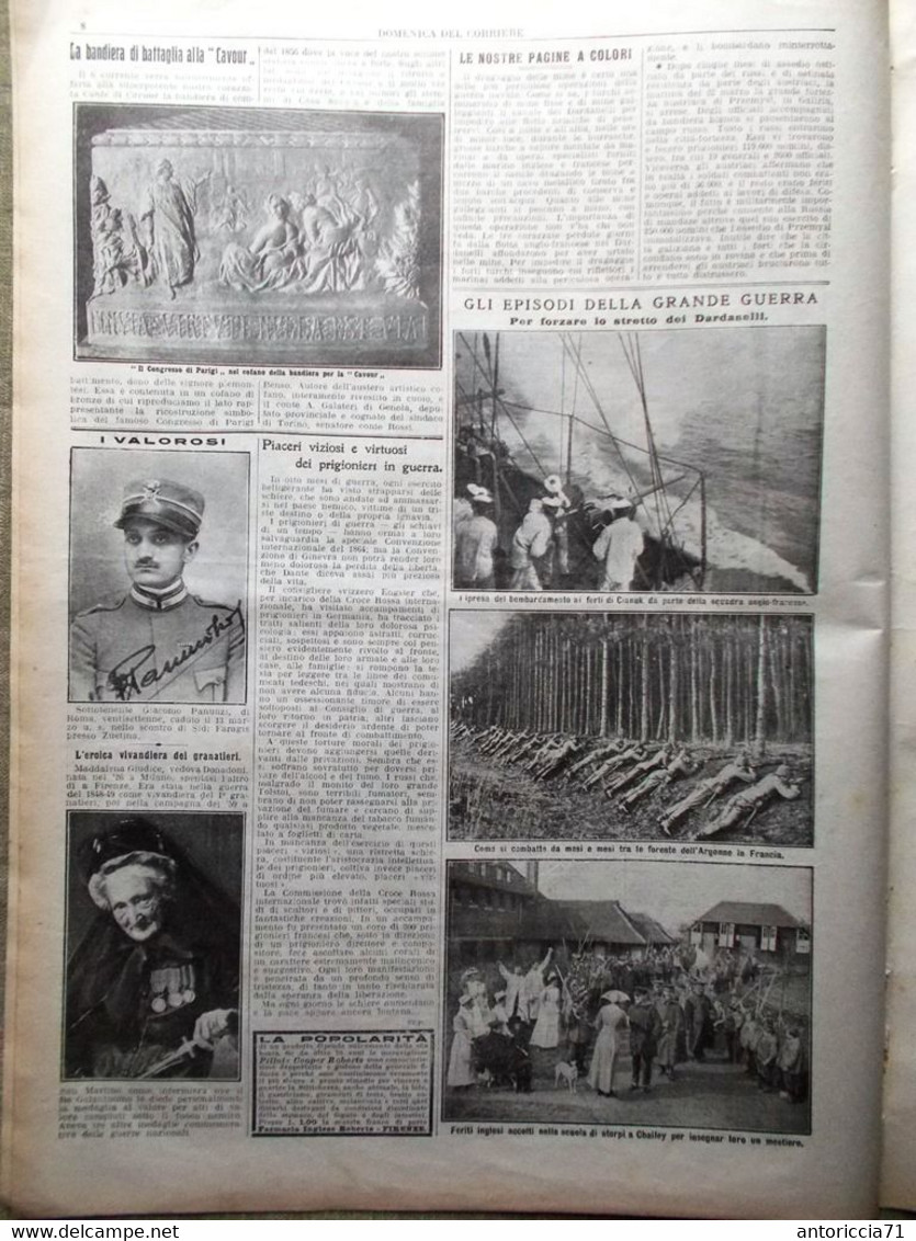 La Domenica Del Corriere 4 Aprile 1915 WW1 Dardanelli Vosgi Przemysl Cattorini - Oorlog 1914-18