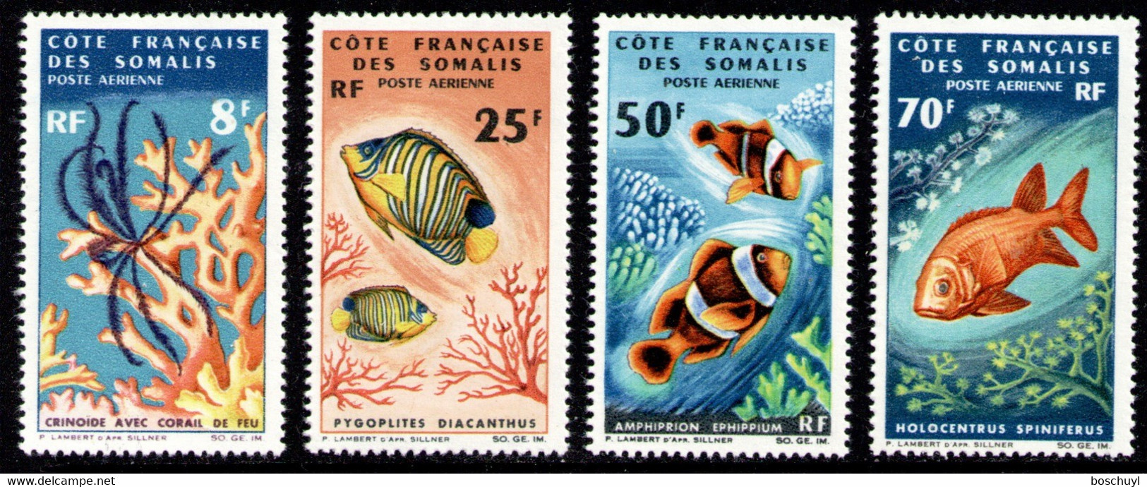 Somali Coast, French, 1966, Fish, Coral, Animals, Fauna, MNH, Michel 377-380 - Otros & Sin Clasificación